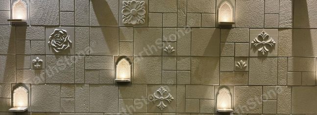 Natural stone wall carving and cladding Exporters in India